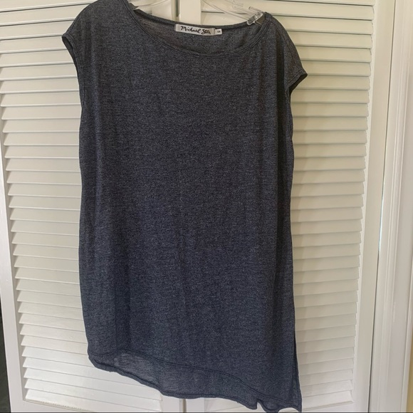 Michael Stars Crew Neck Tee Side Drape T Shirt - Picture 4 of 13